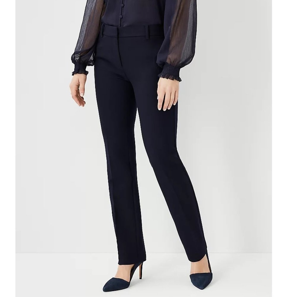 Ann Taylor Factory Black Business Casual The Straight Suit Pants P121